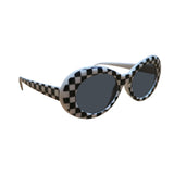 Kurt Cobain Style Glasses (Checkered White)