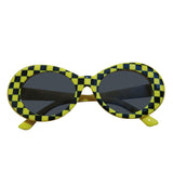 Kurt Cobain Style Glasses (Checkered Yellow)