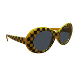 Kurt Cobain Style Glasses (Checkered Yellow)